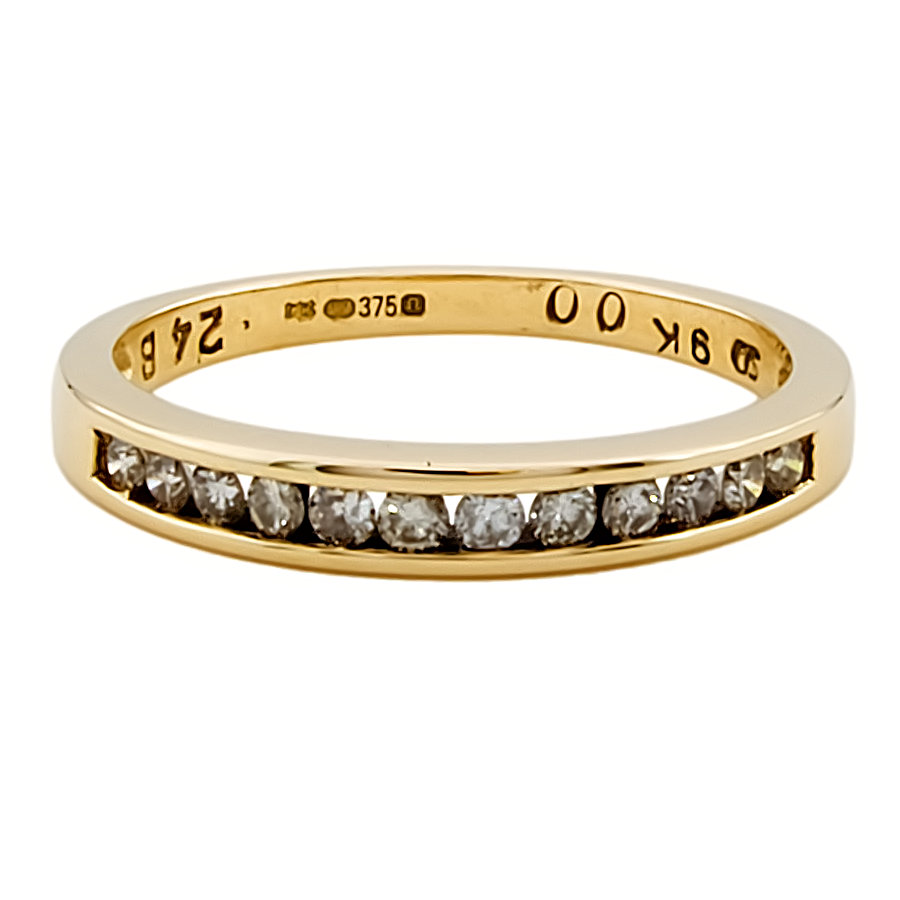 9ct gold Diamond half eternity Ring size N